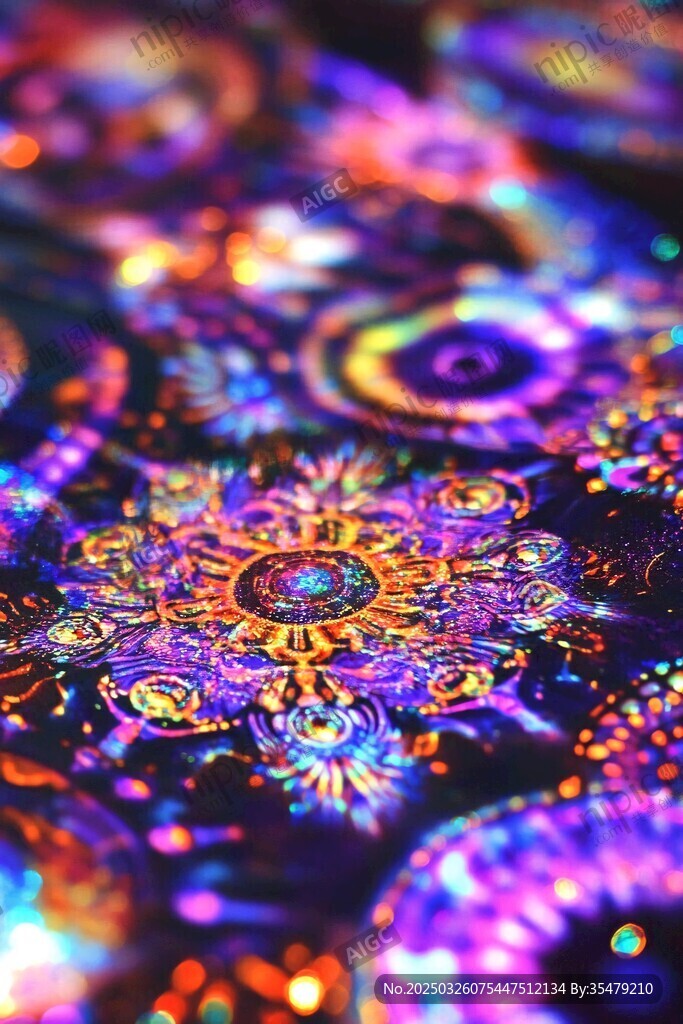 梦幻炫彩曼陀罗图案