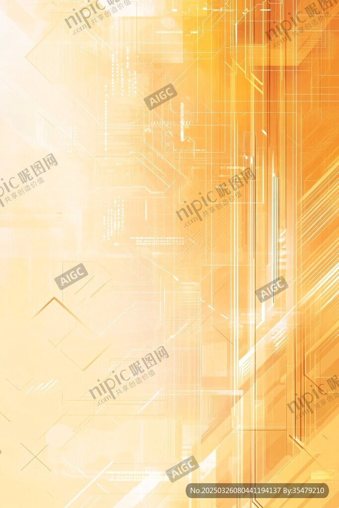 金色科技风抽象线条背景图