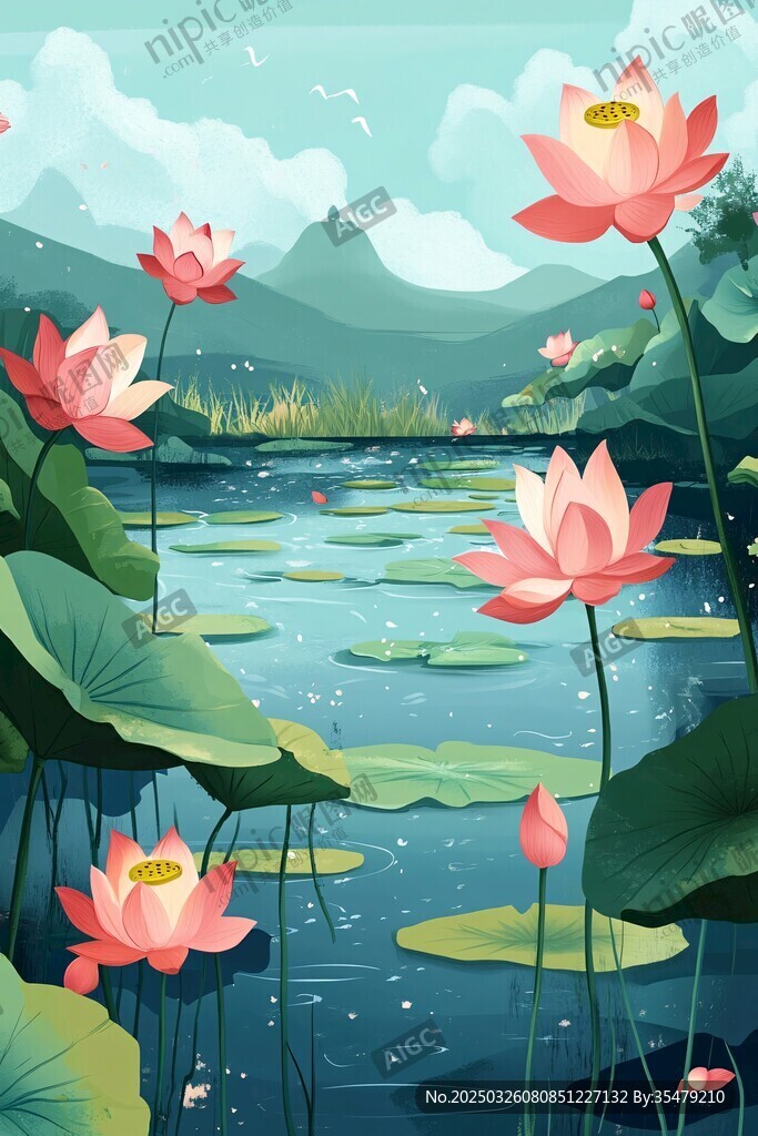 夏日荷塘美景