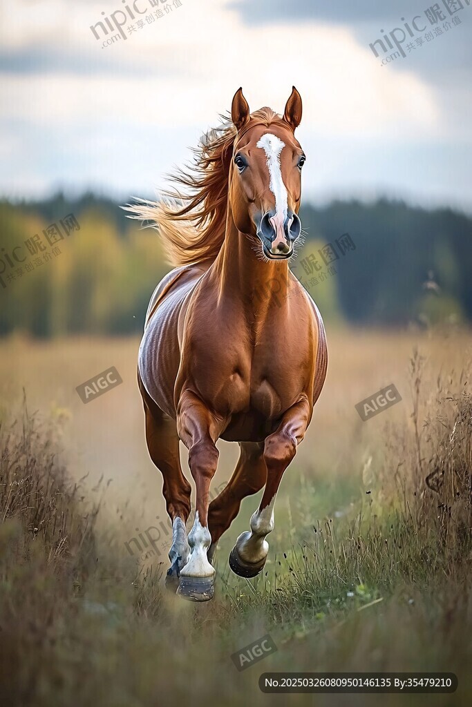 奔腾骏马在旷野中驰骋