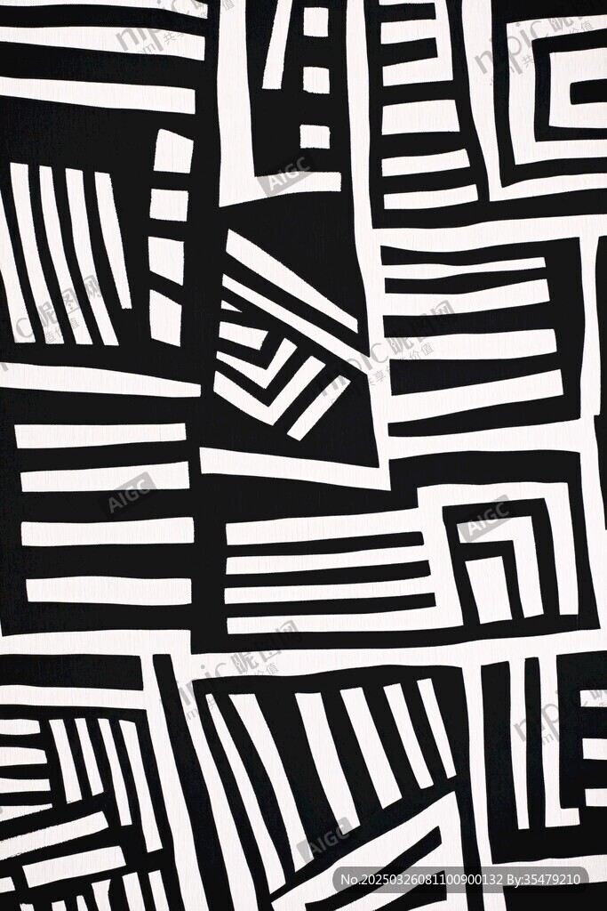 黑白几何线条抽象图案