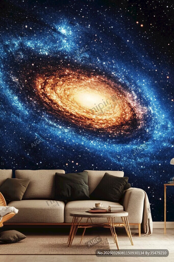 梦幻星系客厅背景墙