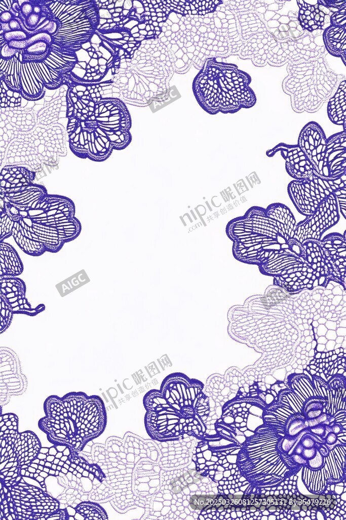 紫色蕾丝花边装饰图案