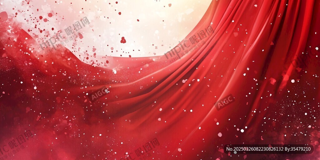 红色飘带背景图