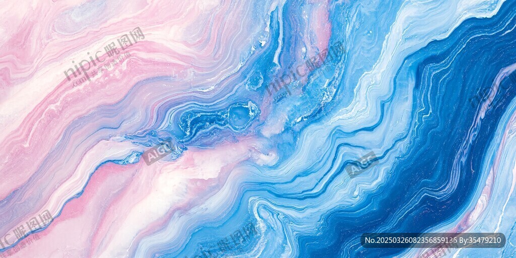 梦幻蓝粉流体纹理背景
