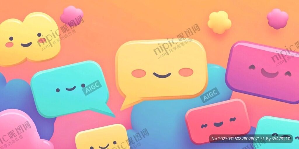 可爱表情气泡欢乐画面