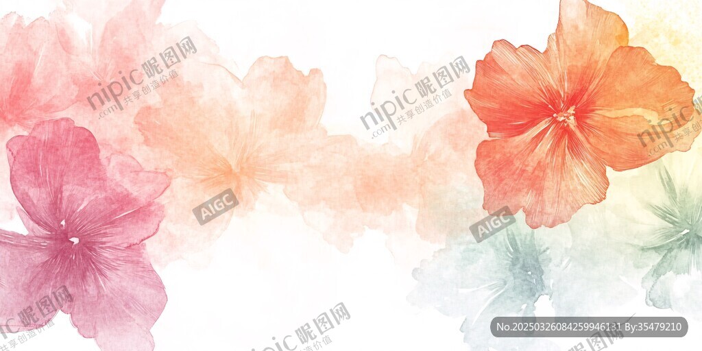 水彩花卉背景图