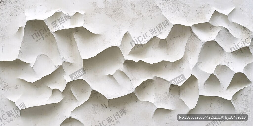 白色立体不规则纹理墙面