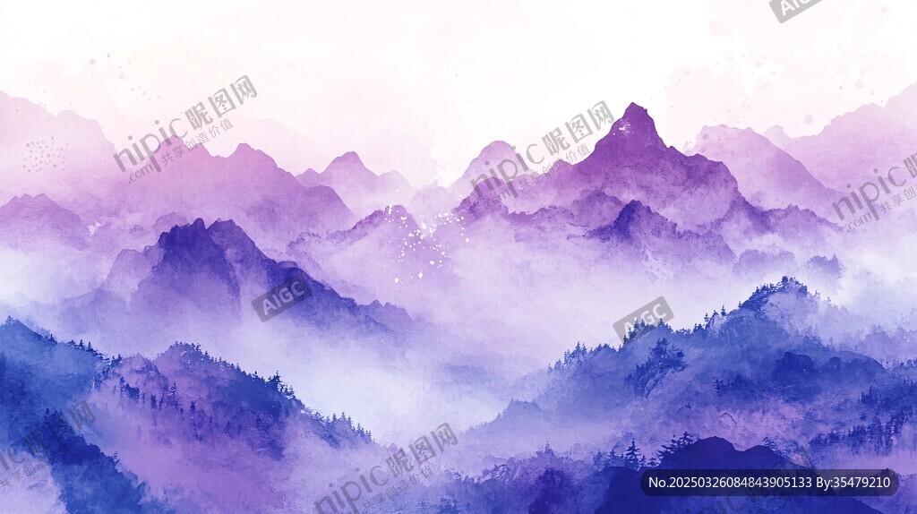 梦幻水墨山水图景