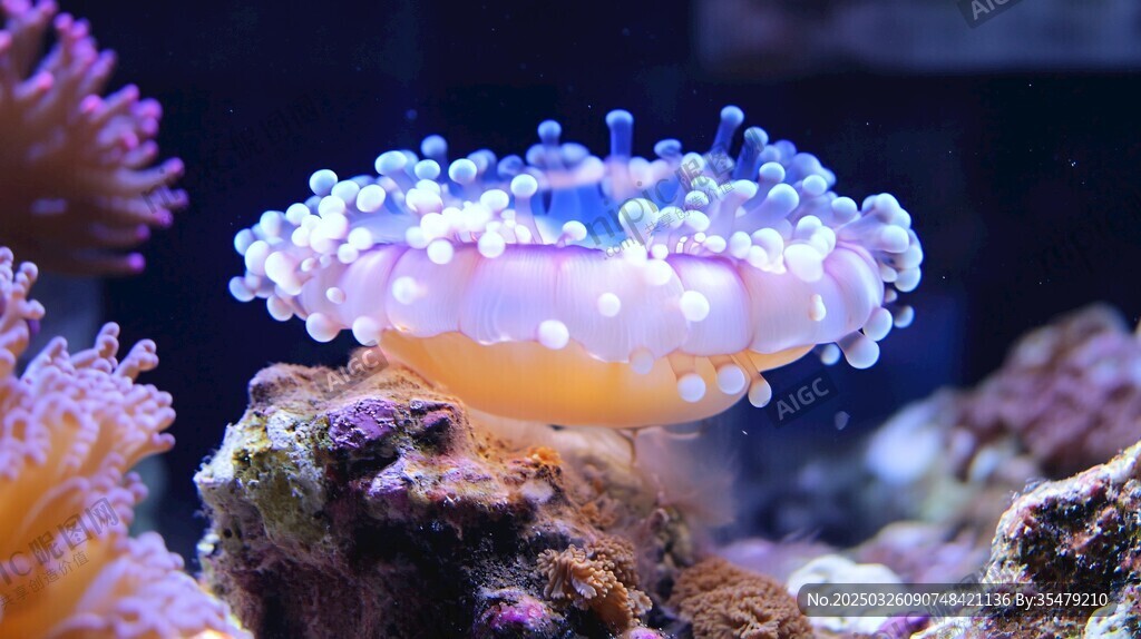 梦幻海葵绽放海底世界