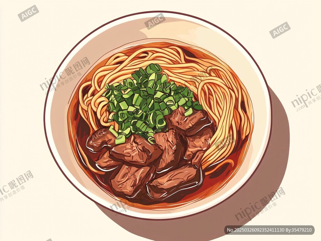 美味牛肉面插画