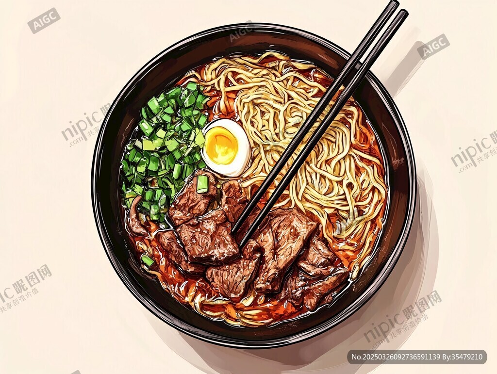 美味牛肉拉面插画欣赏