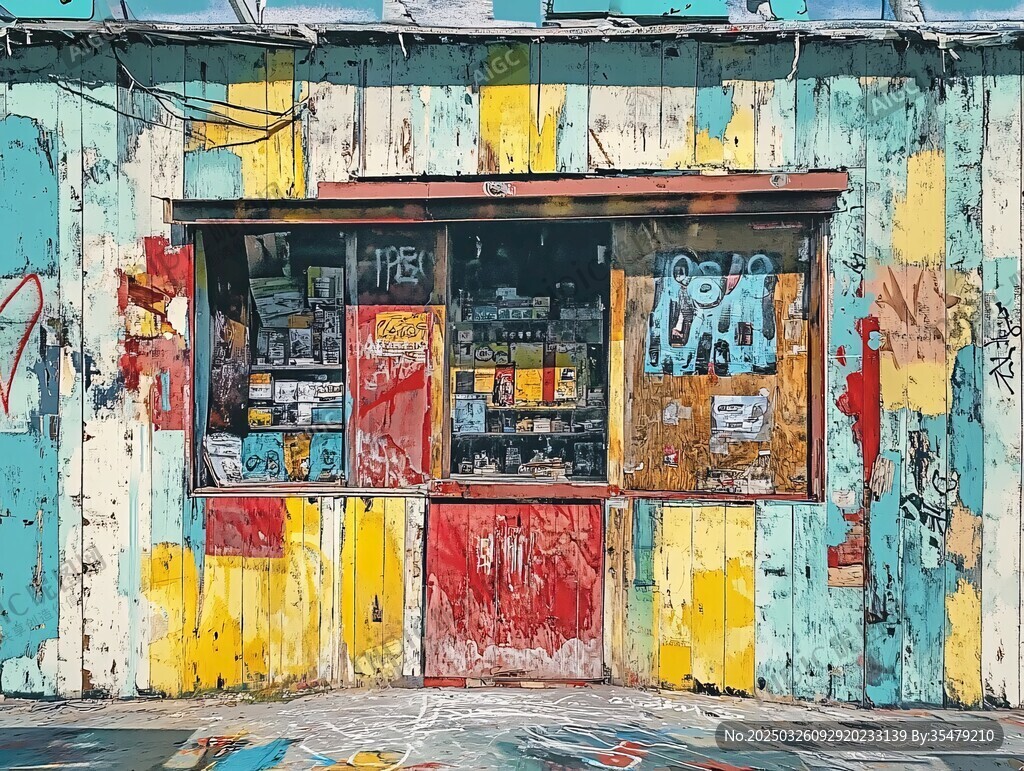 老旧斑驳的街头杂货店