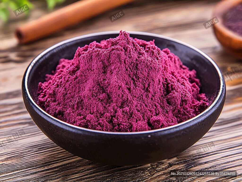 碗中紫薯粉特写
