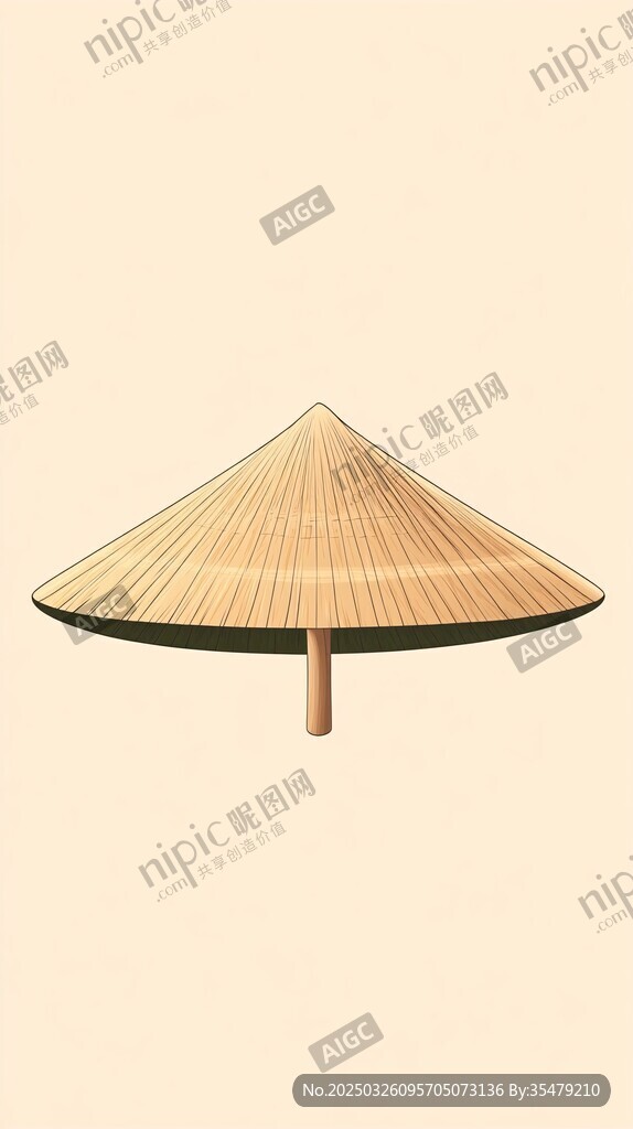 中式竹编斗笠