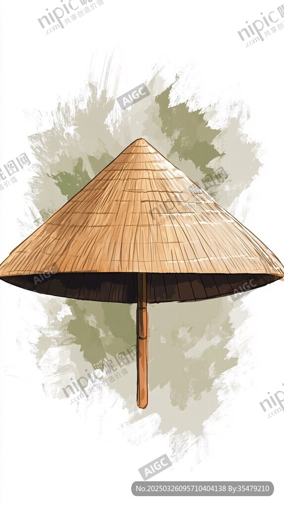 传统斗笠插画