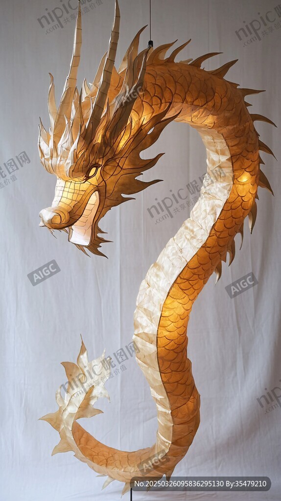 中式龙形纸艺悬挂装饰