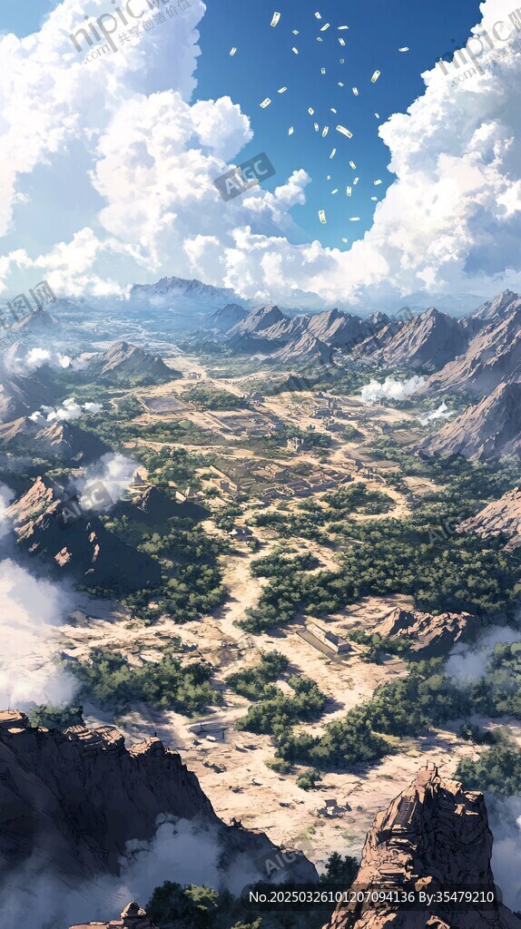 壮丽奇幻山谷风景图