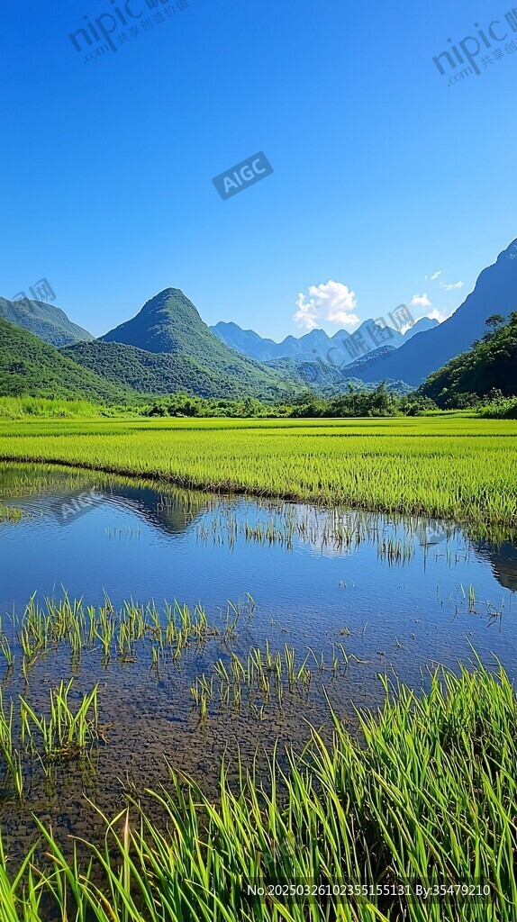 山间水田美景