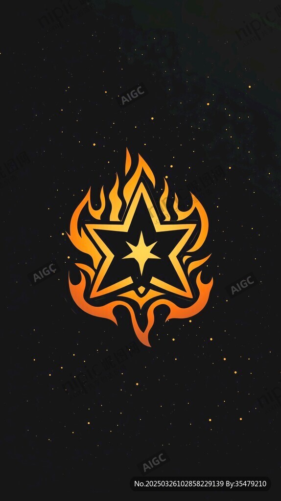 火焰五角星炫酷标志设计