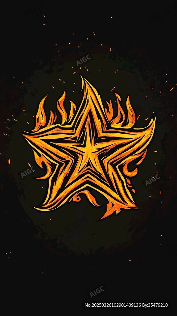 火焰五角星图案设计