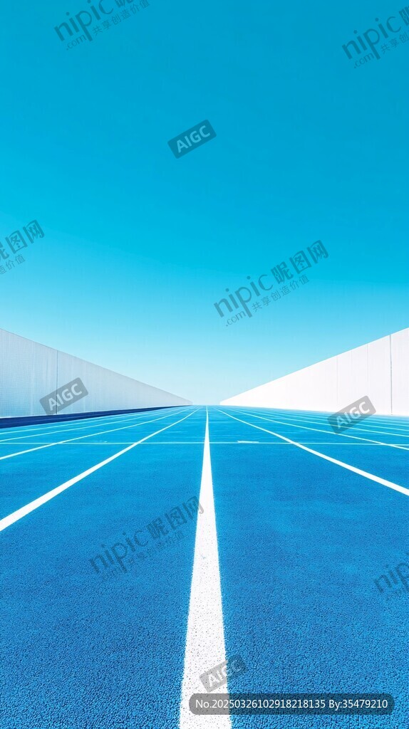 延伸向远方的蓝色道路