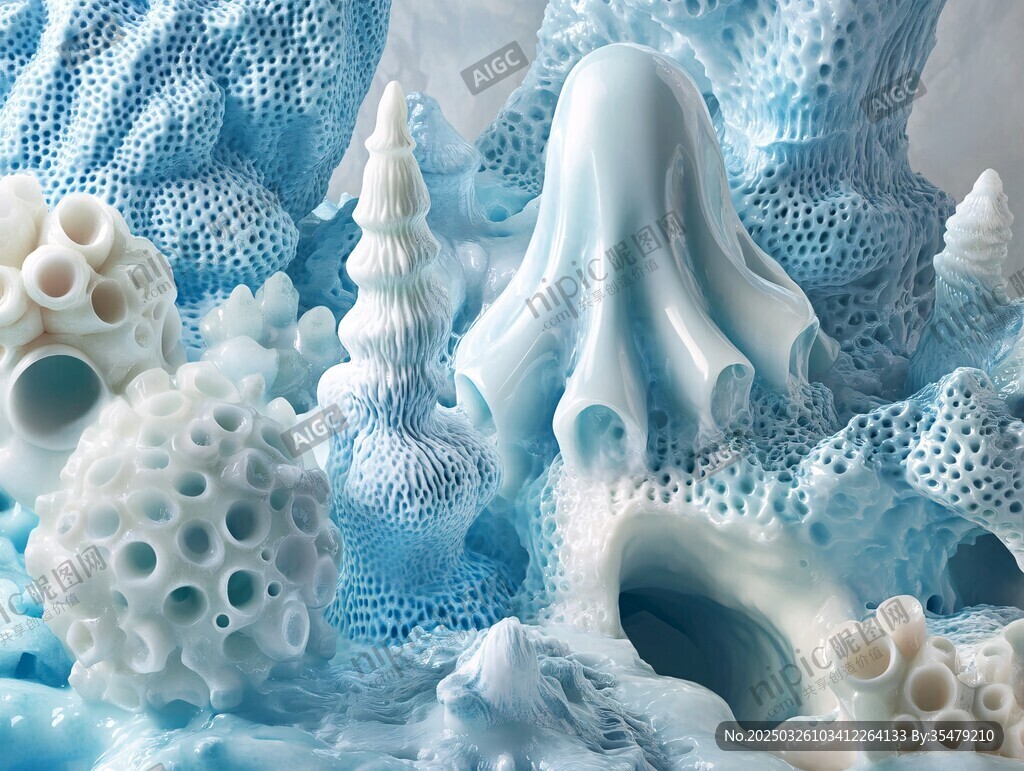 梦幻蓝色海洋珊瑚雕塑