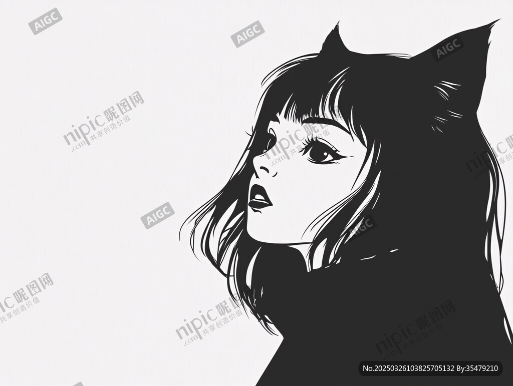 猫耳少女插画