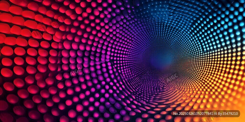 炫彩渐变圆点隧道背景图