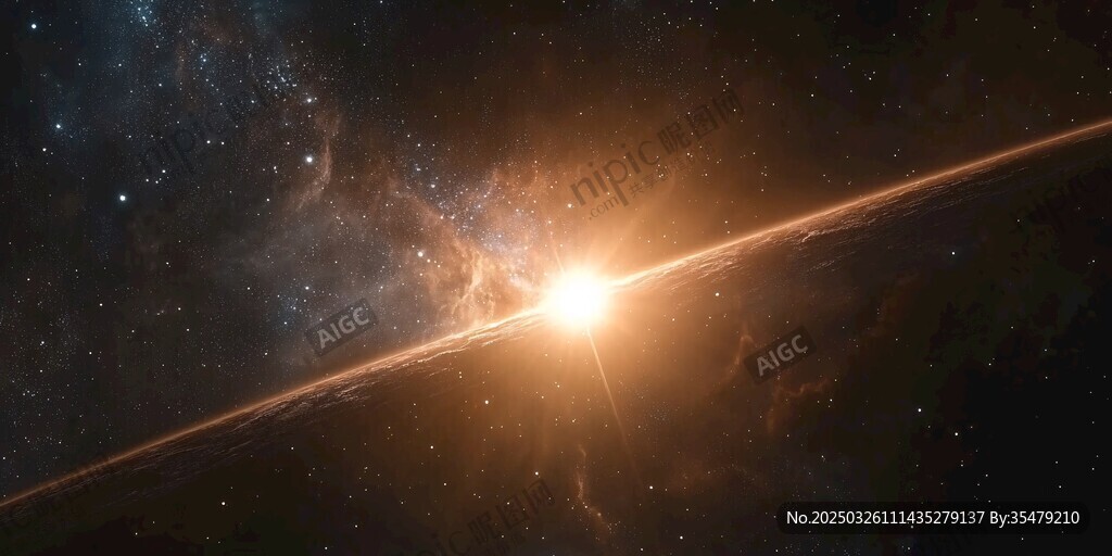 璀璨星空下的宇宙光芒