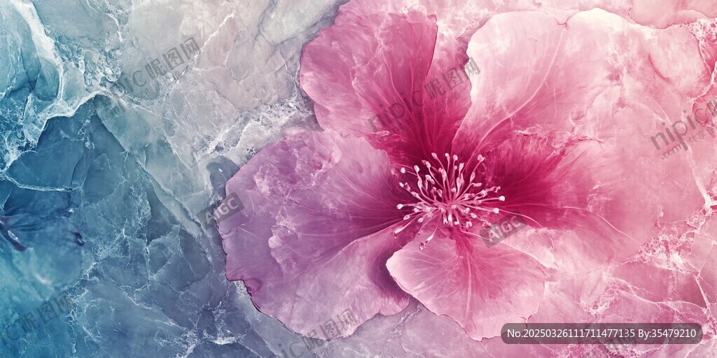 梦幻水彩花卉艺术画面