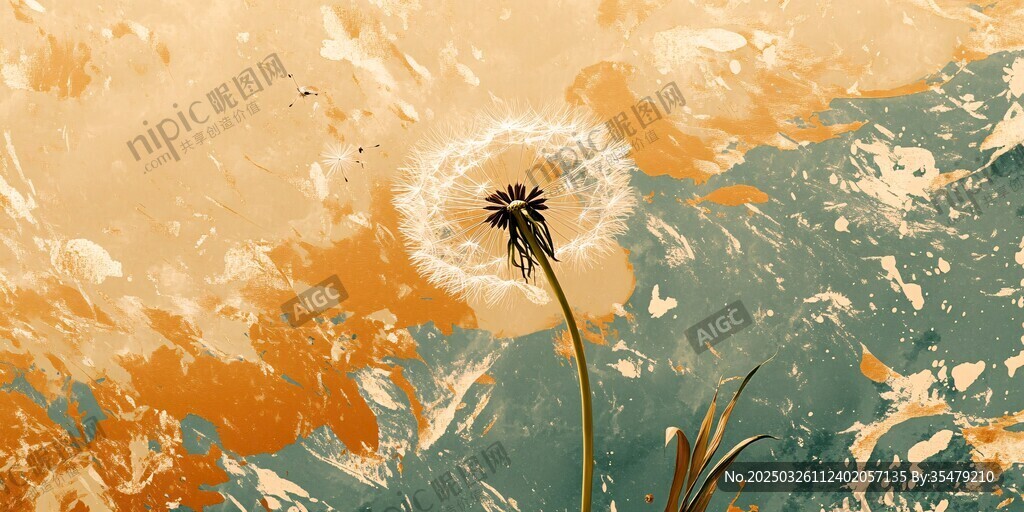 梦幻蒲公英的抽象艺术图景