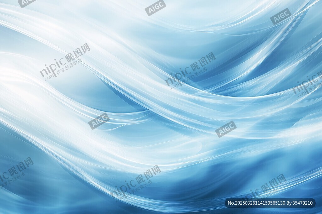 梦幻蓝调流动线条背景图