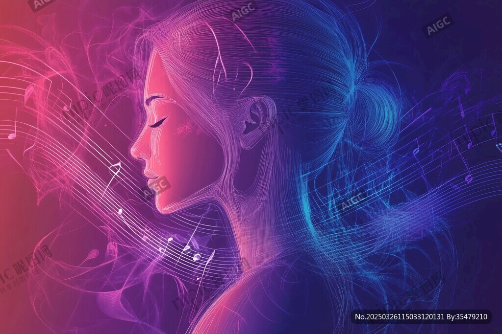 梦幻音波中的优雅女性