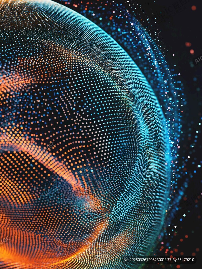 科技感点线构成的奇幻球体