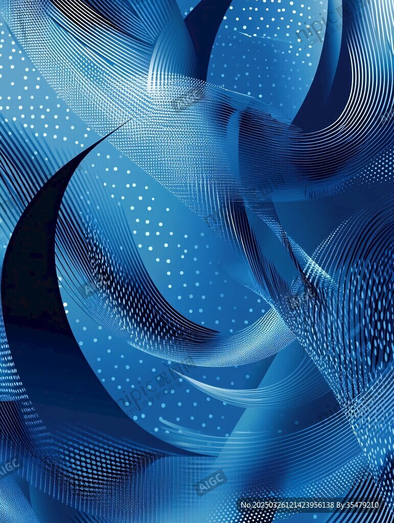 蓝色动感线条抽象背景图
