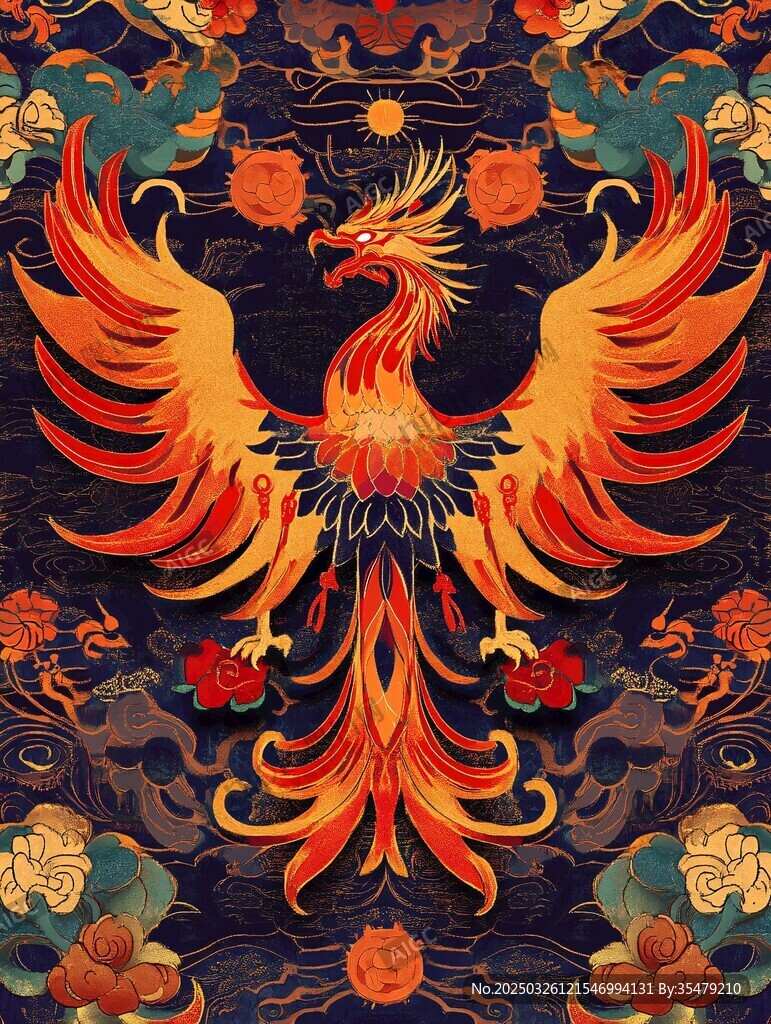凤凰祥瑞中式传统图案