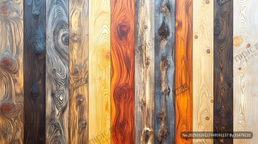 多彩木纹墙面纹理展示