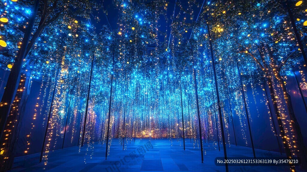 梦幻灯光森林艺术场景
