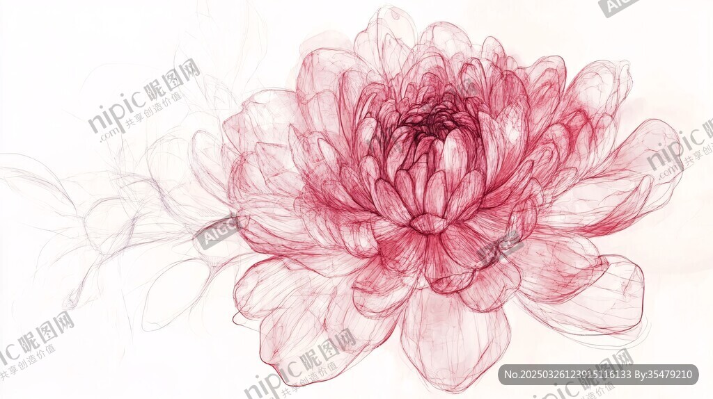 梦幻透明风手绘粉色花朵