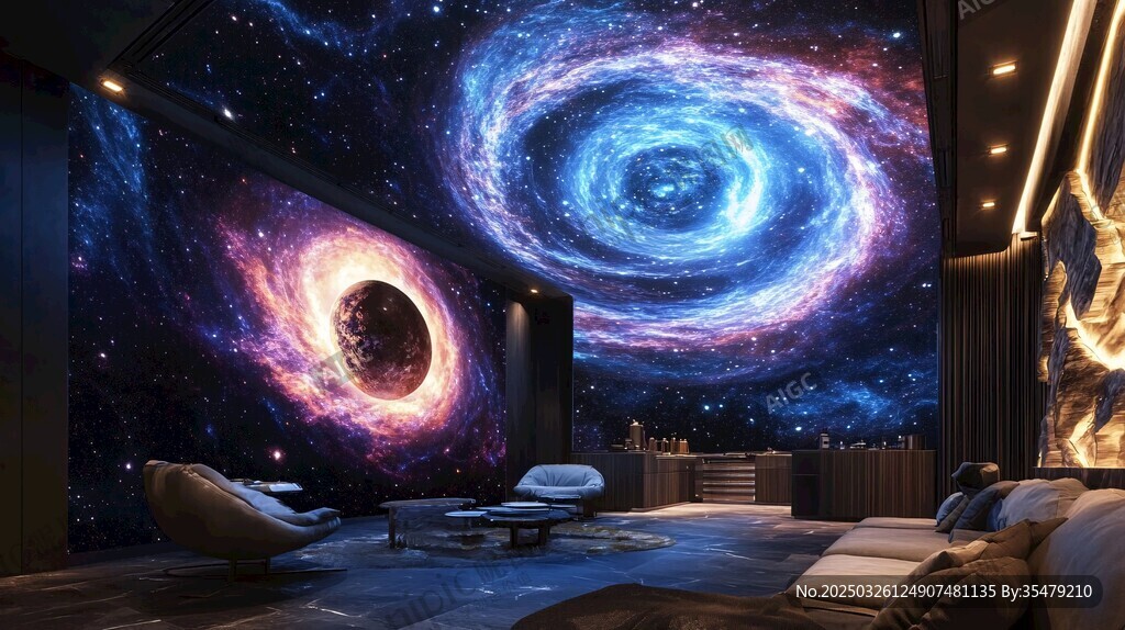 梦幻星空主题奢华客厅