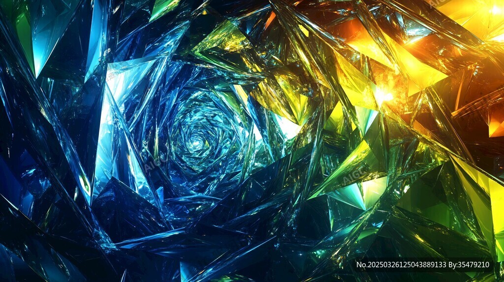 炫彩晶体旋涡梦幻景象