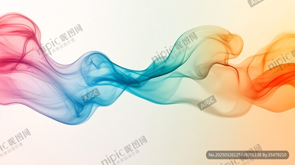 彩色烟雾飘动抽象艺术图