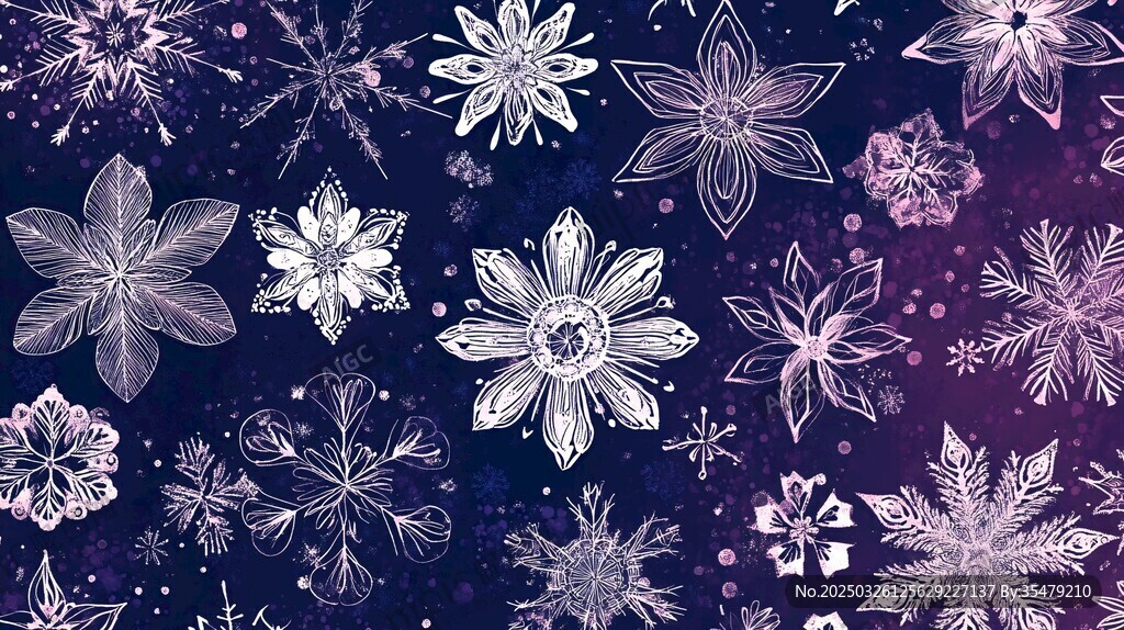 梦幻雪花图案背景纹理