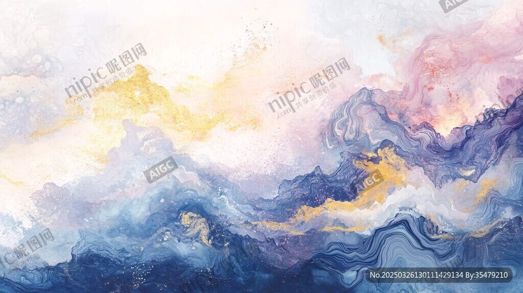 梦幻云海抽象艺术画作