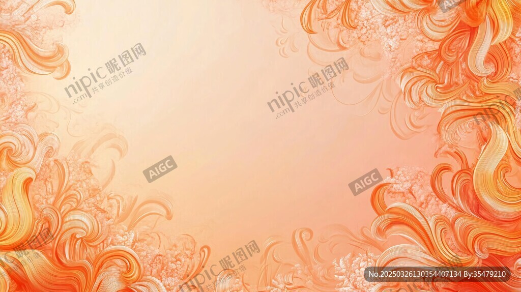 梦幻橙色花纹背景图案