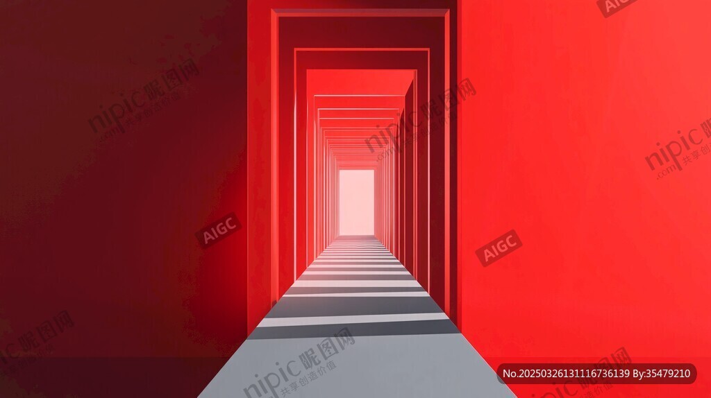 红色通道尽头的神秘光亮