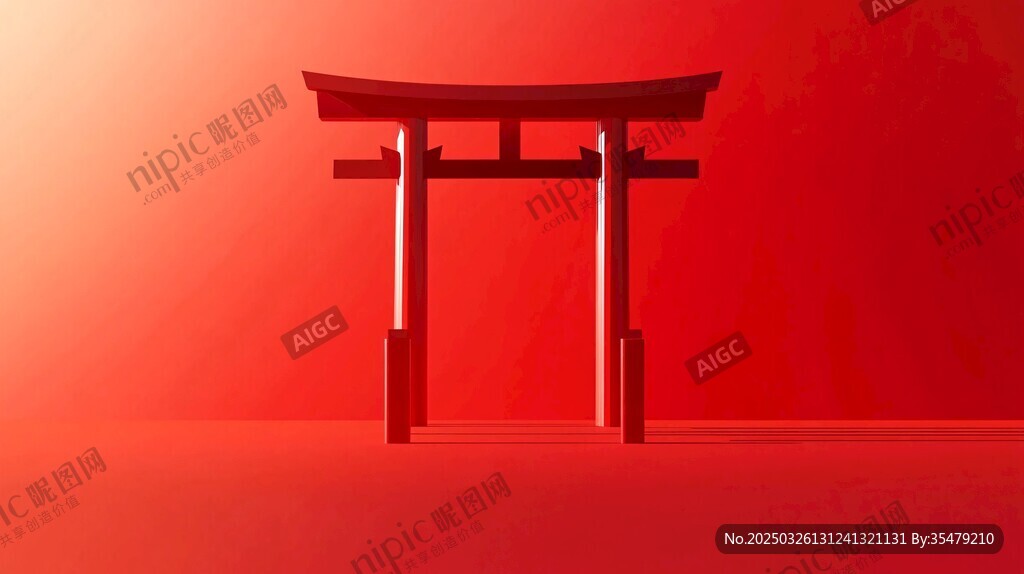 红色鸟居 日式建筑元素