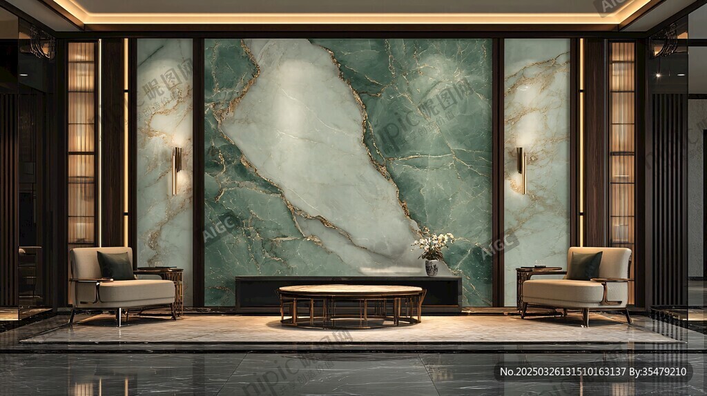 奢华大理石客厅室内设计