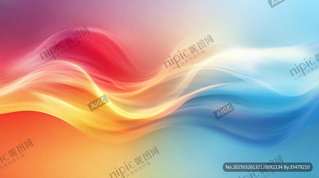 梦幻渐变流体波浪背景图